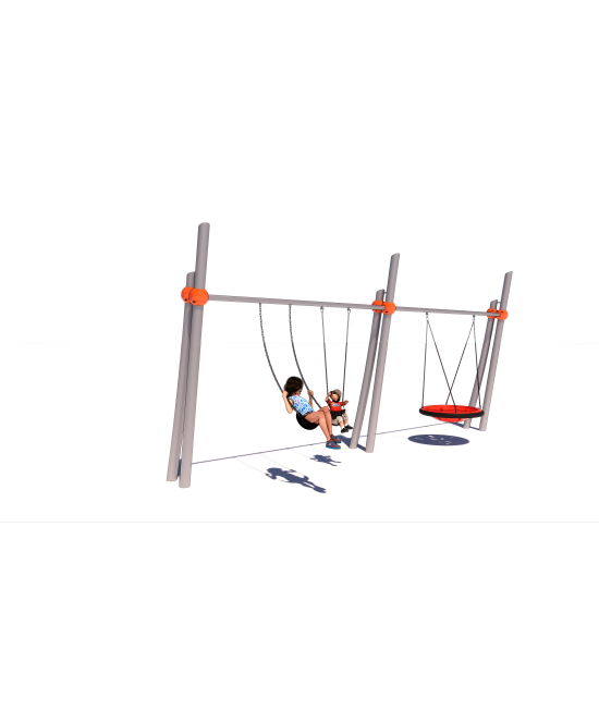 Twin Pillar Two Bay Swing