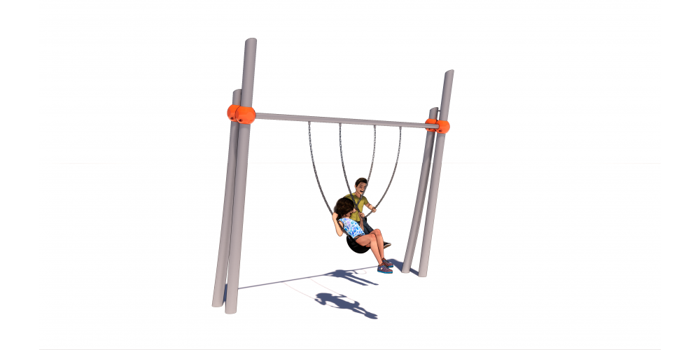 Twin Pillar Single Bay Swing
