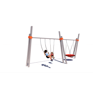 Opposing Twin Pillar Two Bay Swing