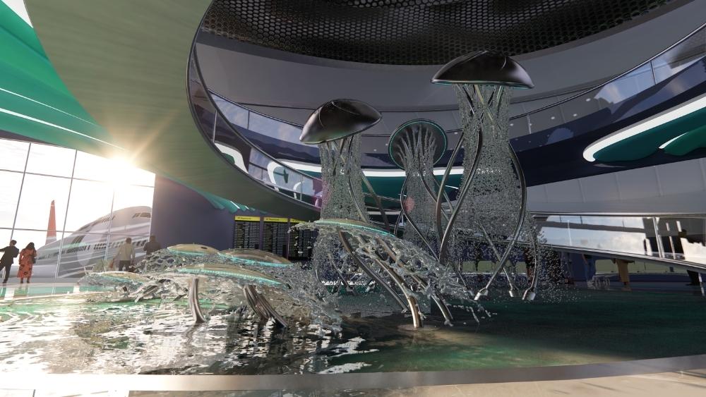 In Transit Jellyfish Airport Atlantis Liquid Dynamics